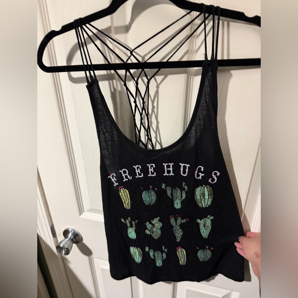 ❄️No Boundaries Black Free Hugs Cactus Camisole
